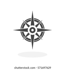 Compass icon isolated on white background. Compass vector logo. Flat design style. Modern vector pictogram for web graphics - stock vector