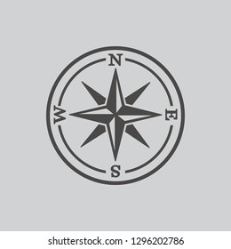 Compass icon isolated sign symbol and flat style for app, web and digital design. Vector illustration.