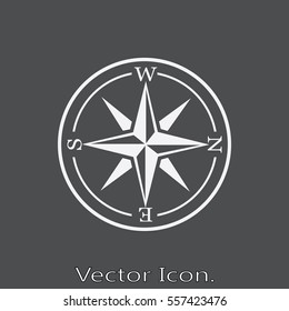 Compass icon isolated sign symbol and flat style for app, web and digital design. Vector illustration.