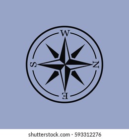 Compass icon isolated sign symbol and flat style for app, web and digital design. Vector illustration.