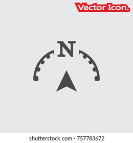 Compass icon isolated sign symbol and flat style for app, web and digital design. Vector illustration.