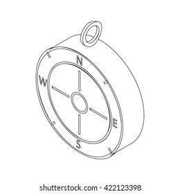 Compass icon, isometric 3d style