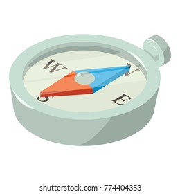 Icono de brújula. Isométrica ilustración del icono del vector de brújula para web