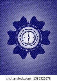 compass icon with jean texture