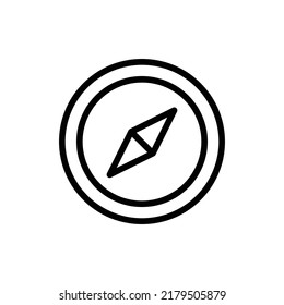 Compass Icon. Line Art Style Design Isolated On White Background