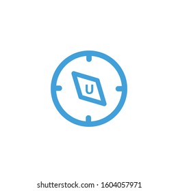 Compass icon. Line design template