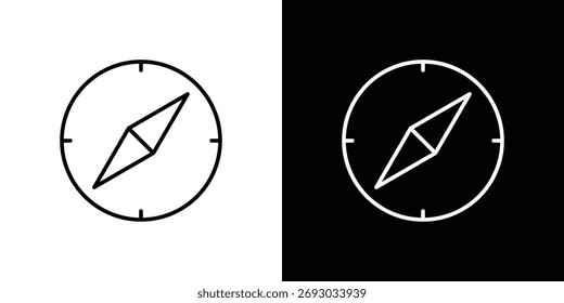 Compass icon. Line with editable stroke.