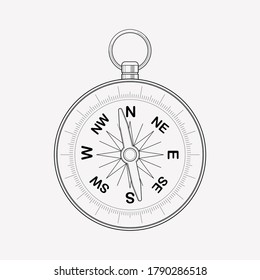 Compass icon line element. Vector illustration of compass icon line isolated on clean background for your web mobile app logo design.