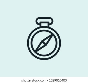 Compass icon line isolated on clean background. Compass icon concept drawing icon line in modern style. Vector illustration for your web mobile logo app UI design.