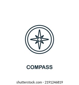 Icono de brújula. Icono de medición simple de línea para plantillas, diseño web e infografías