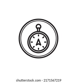 icono de brújula en estilo de línea