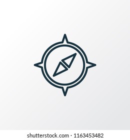 Compass icon line symbol. Premium quality isolated navigation element in trendy style.