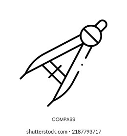 icono de brújula. Signo de estilo lineal aislado en fondo blanco. Ilustración del vector