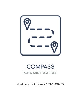 Compass icon. Compass linear symbol design from Maps and locations collection. Simple outline element vector illustration on white background.
