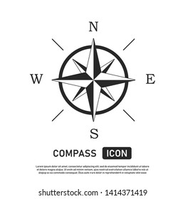 Compass icon. Location symbol. West north south east indicator. Navigation element. EPS 10