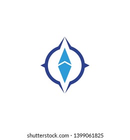 Compass icon logo design vector template