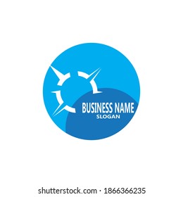 Compass icon logo design vector template