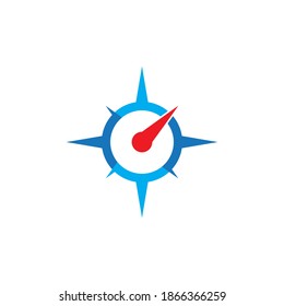 Compass icon logo design vector template