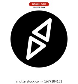 Icono de brújula o logotipo símbolo de signo aislado ilustración vectorial - iconos vectoriales de estilo negro de alta calidad
