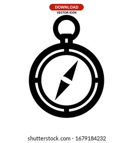 Icono de brújula o logotipo símbolo de signo aislado ilustración vectorial - iconos vectoriales de estilo negro de alta calidad
