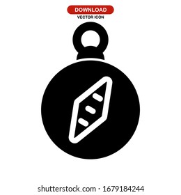 Icono de brújula o logotipo símbolo de signo aislado ilustración vectorial - iconos vectoriales de estilo negro de alta calidad
