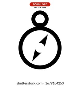 Icono de brújula o logotipo símbolo de signo aislado ilustración vectorial - iconos vectoriales de estilo negro de alta calidad
