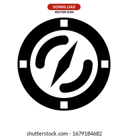 compass icon or logo isolated sign symbol vector illustration - high quality black style vector icons

