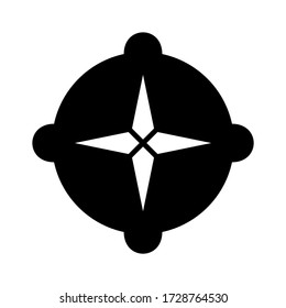 icono de brújula o logotipo símbolo de signo aislado ilustración vectorial - iconos vectoriales de estilo negro de alta calidad
