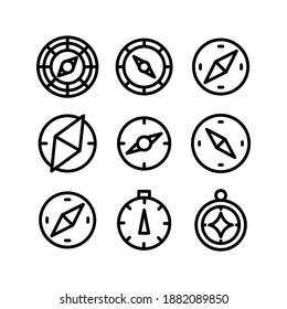 icono de brújula o logotipo símbolo de signo aislado ilustración vectorial - Colección de iconos vectoriales de estilo negro de alta calidad
