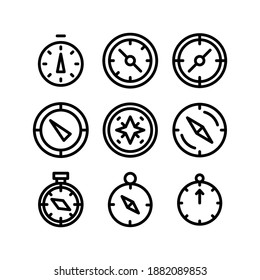 icono de brújula o logotipo símbolo de signo aislado ilustración vectorial - Colección de iconos vectoriales de estilo negro de alta calidad
