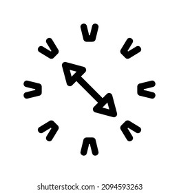 icono de brújula o logotipo símbolo de signo aislado ilustración vectorial - iconos vectoriales de estilo negro de alta calidad
