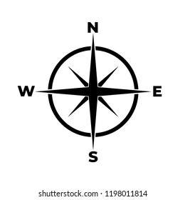 Compass icon, logo on white background