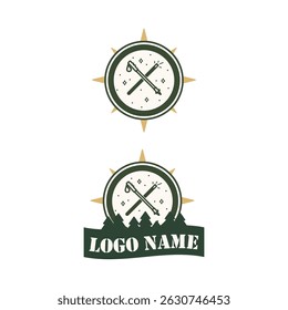 Compass Icon Logo Vector Design For Logo and T-Shirt Design