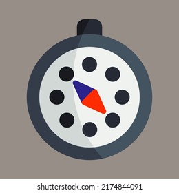 Compass icon, logo, vector illustration isolated on gray background. suitable for maps, travel, navigation and logos.