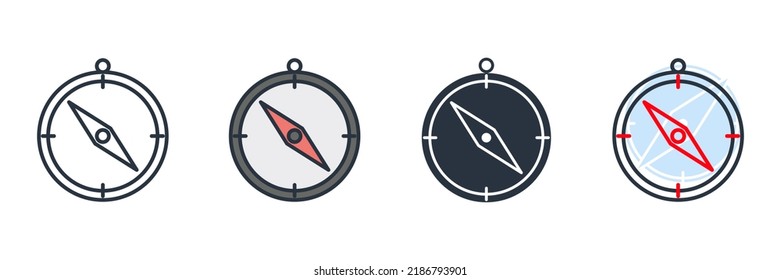 compass icon logo vector illustration. Navigation. location symbol template for graphic and web design collection
