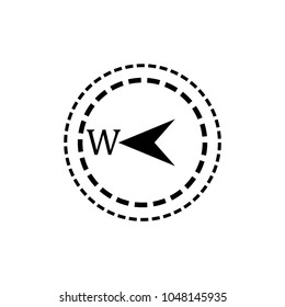 Compass icon logo vector west