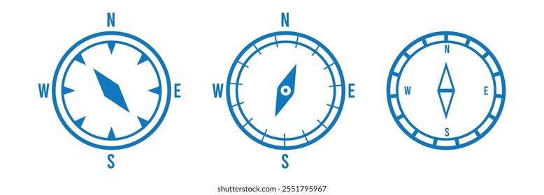 Ícone da bússola. mapa da bússola exploração vetor ícone do logotipo fundo branco isolado.