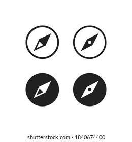 Compass icon. Map, web symbol. Travel arrow sign. Direction illustration in vector flat style.