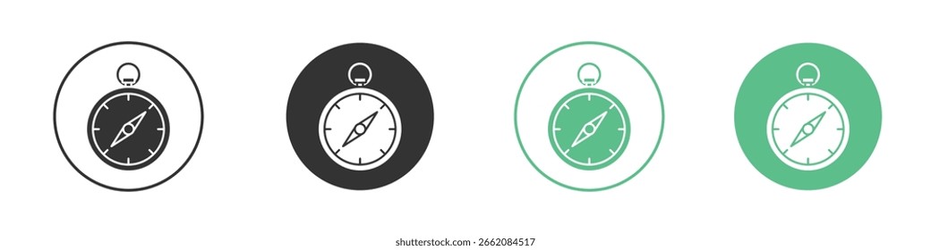 Compass icon Minimal Flat Line Vector Icon Set.