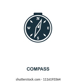 Compass icon. Mobile app, printing, web site icon. Simple element sing. Monochrome Compass icon illustration.