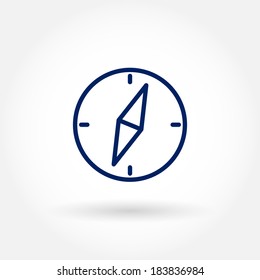 Compass icon. Modern line icon design. Modern icons for mobile interface. Vector illustration. 