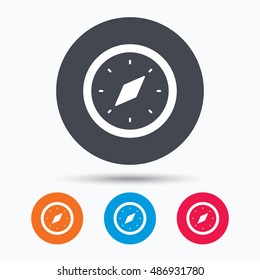 Compass icon. Navigation device sign.