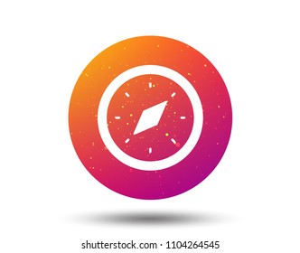 Compass icon. Navigation device symbol. Circle button with Soft color gradient background. Vector