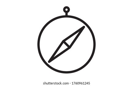 Icono de brújula Icono de navegación en imagen vectorial de fondo blanco