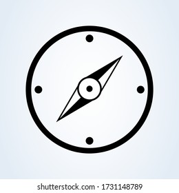 Icono de brújula, diseño del vector de símbolo de navegación al aire libre. ilustración simple