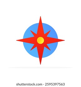 compass icon navigation sign, colored flat vector. modern and minimalist design