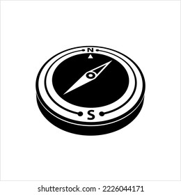 Compass Icon, Navigation Sign Vector Art Illustration