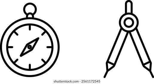 "Compass Icon for Navigation, Travel, and Exploration Applications"