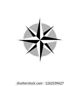 Compass Icon. Navigation Vector Illustration. Journey Logo Template. Nautical Signage. Adventure Symbol.