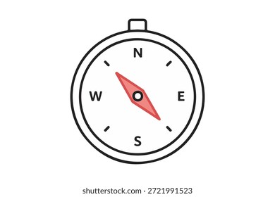 Kompasssymbol mit Nadel, Navigationssymbol Symbol, Vektorgrafik